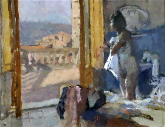 § Bernard Dunstan (1920-2017) San Gimignano 9 x 11.75in.